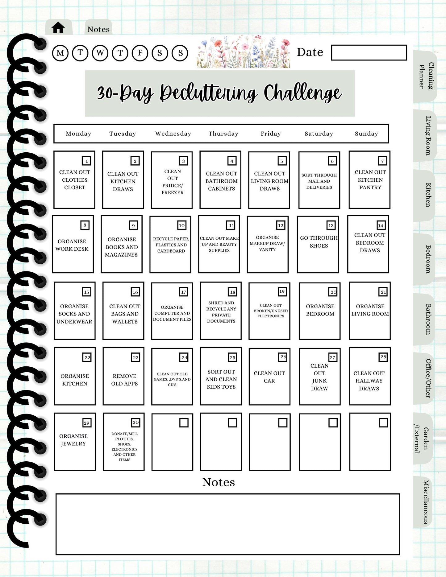 SPRING CLEANING DIGITAL PLANNER | DIGITAL PLANNER SPRING CLEANING