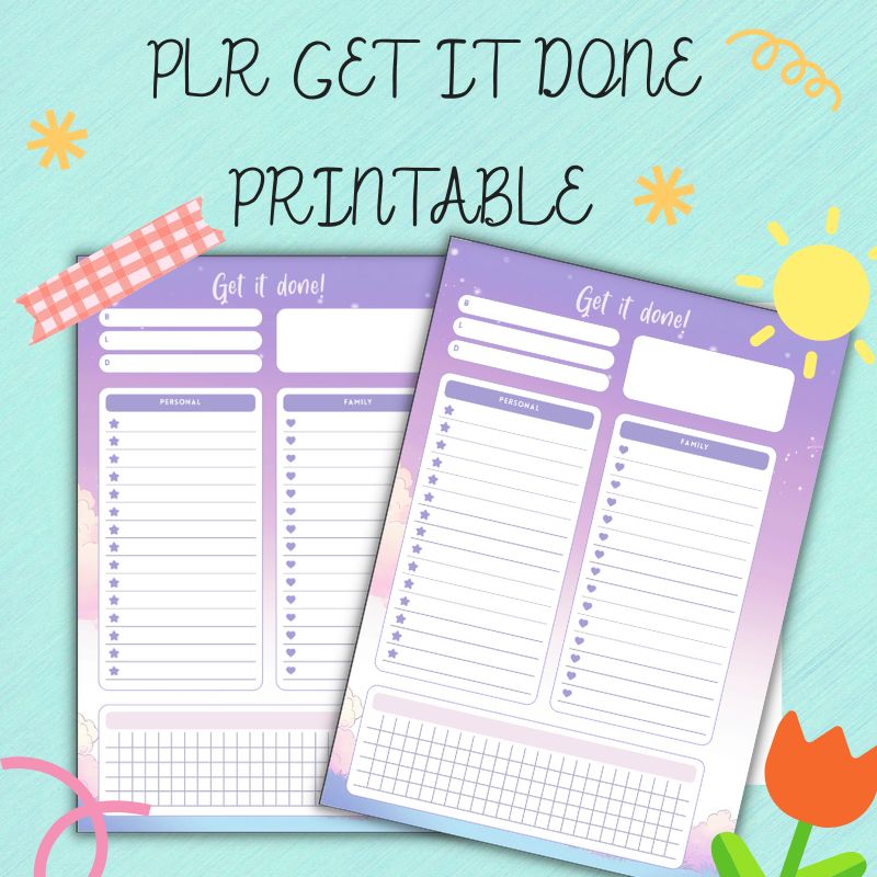 PLR Get It Done Printable | PLR PRINTABLE CHECKLIST