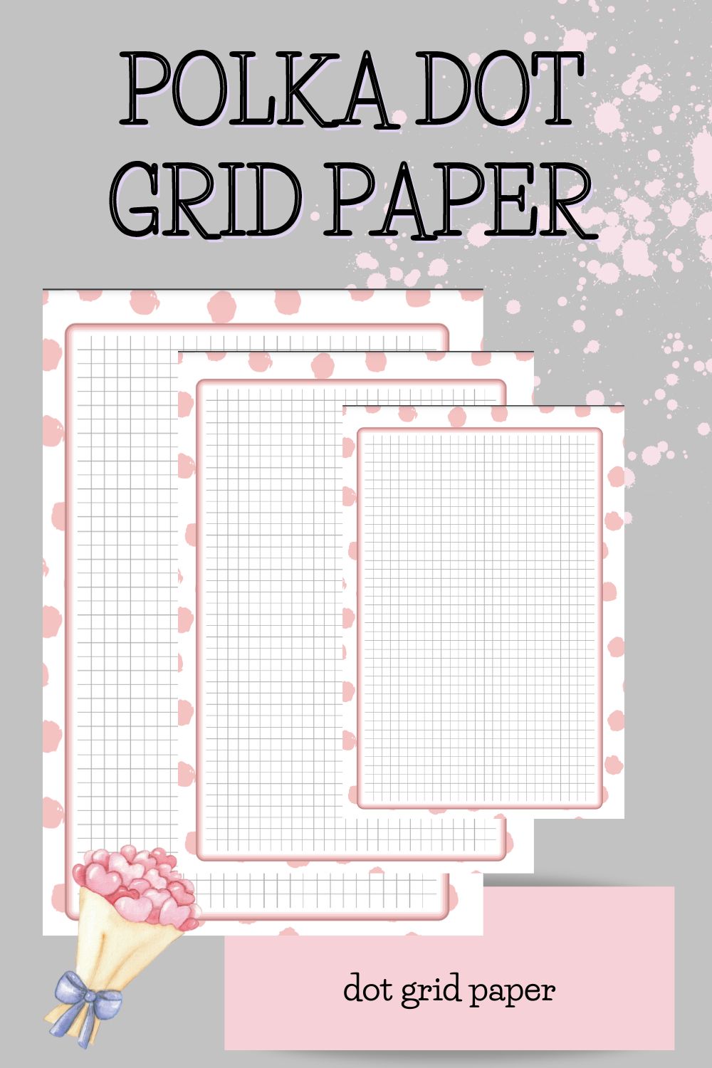 Dots Grid Paper Bundle, Polka Dot Digital Paper, Dotted Paper, Dots and Grid, Dots and Grids, Digital Graph Paper, Dotted Journal Notepaper