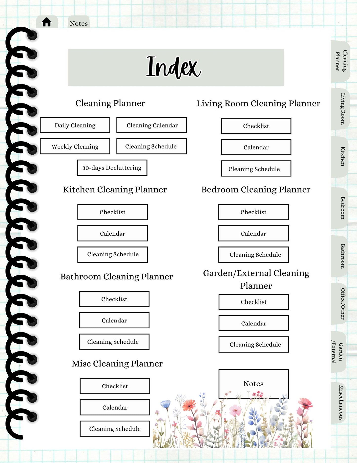 SPRING CLEANING DIGITAL PLANNER | DIGITAL PLANNER SPRING CLEANING