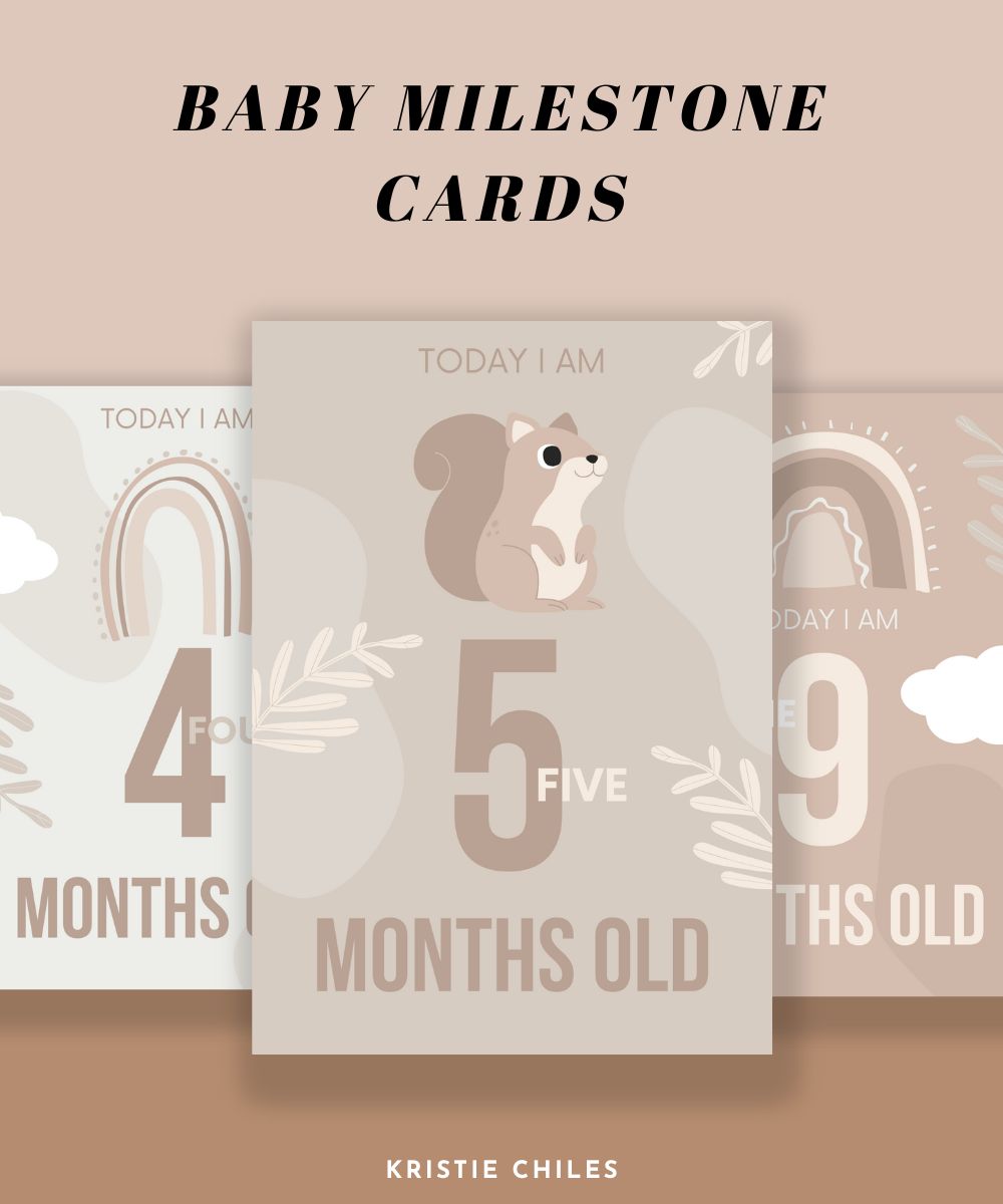 PLR CANVA BABY MILESTONE CARDS, BABY MILESTONE CARDS PLR CANVA