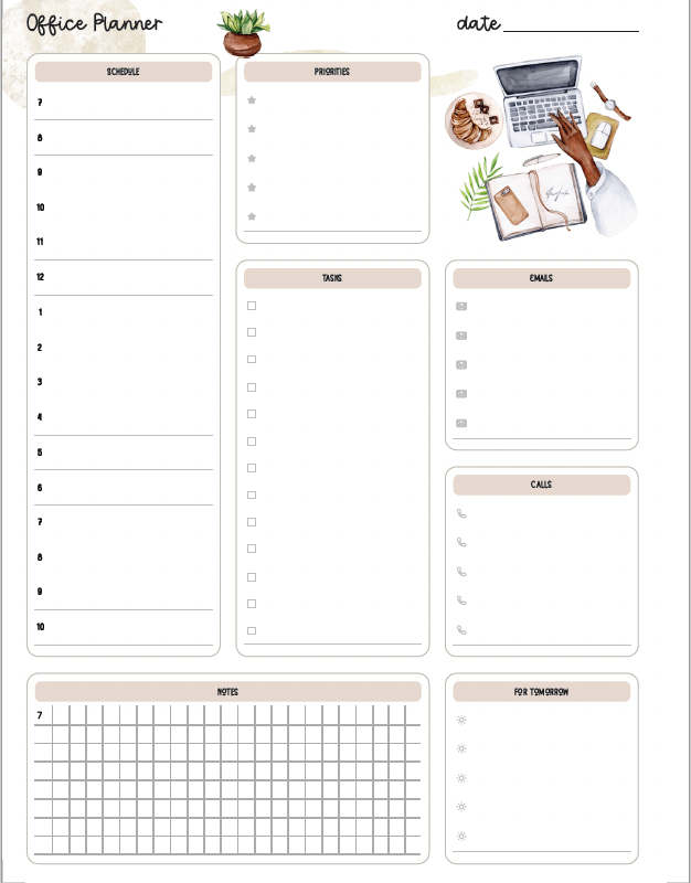 PLR OFFICE PLANNER, PLR DAILY TASKS PRINTABLE, PLR DAILY TIME TRACKER BUNDLE