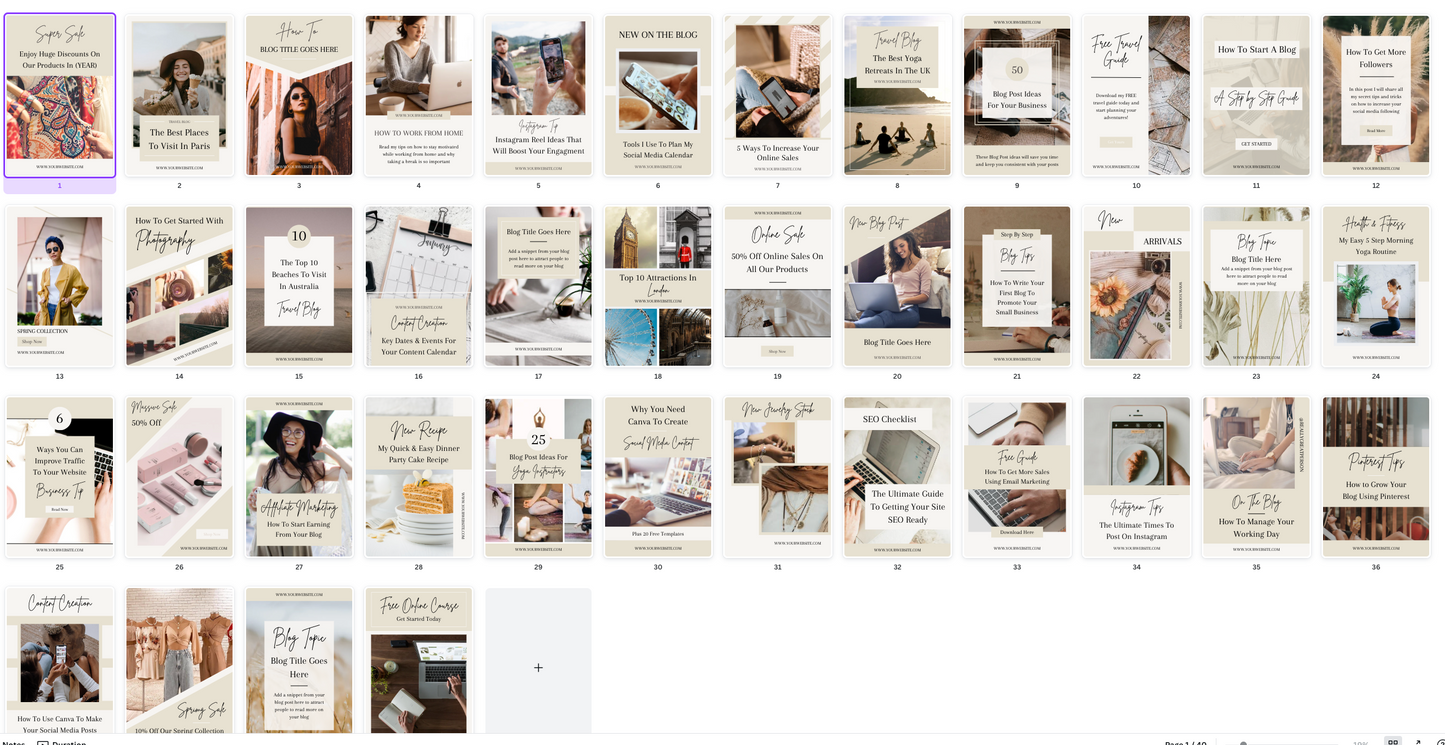 40 PLR Neutral Pinterest Pins