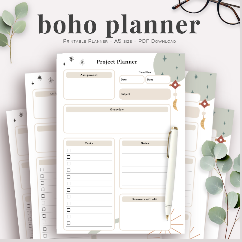 PLR BOHO PLANNER | PLR BOHO PLANNER PRINTABLE | PLR DAILY BOHO PLANNER