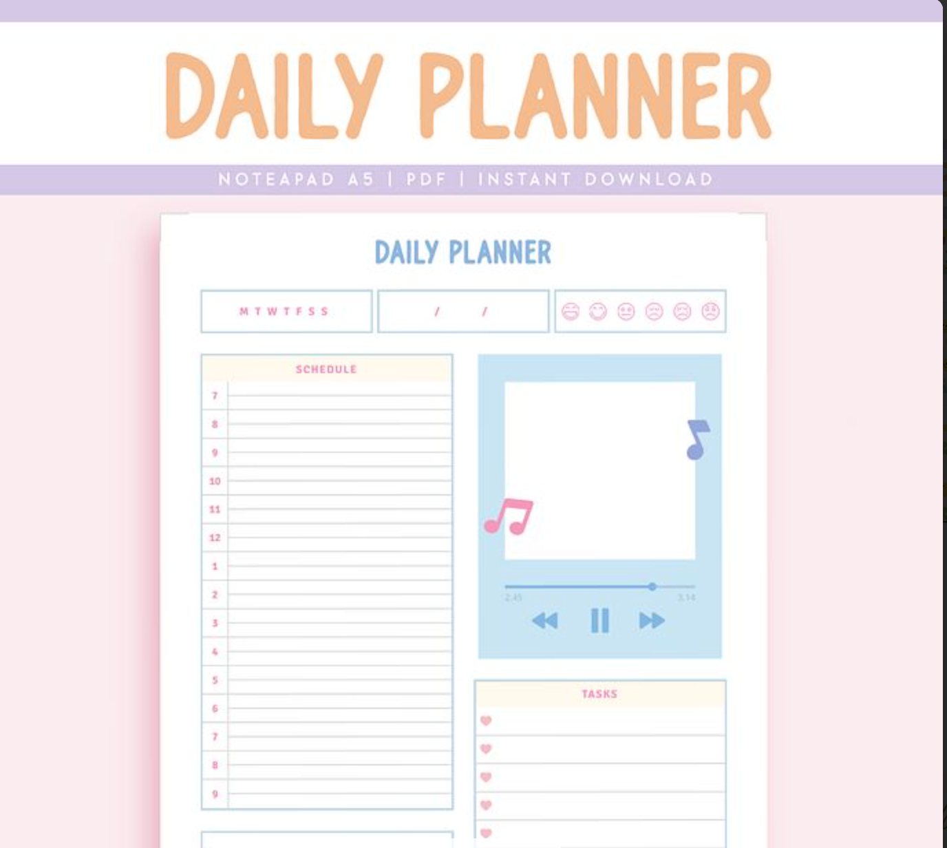 DAILY PLANNER PLR NOTEPAD A5