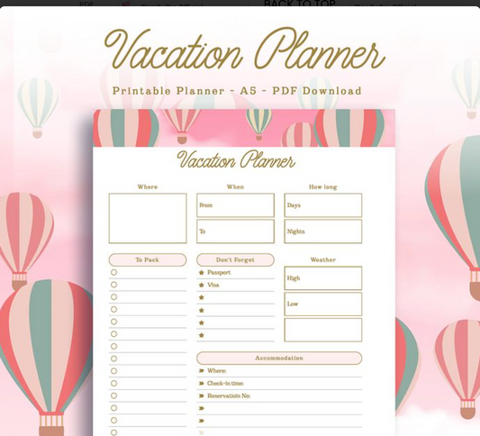 PLR VACATION PLANNER PRINTABLE,
PLANNER PRINTABLE PLR VACATIO