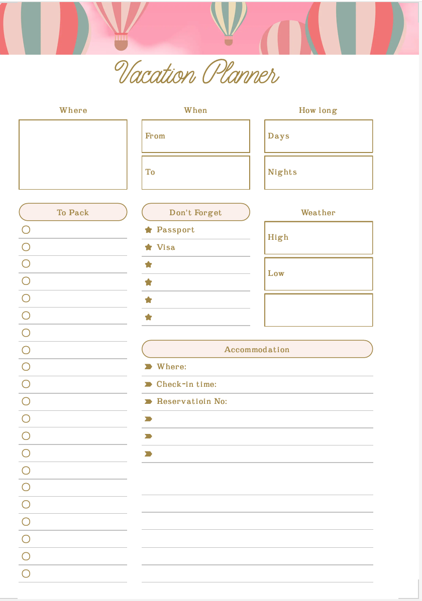 PLR VACATION PLANNER PRINTABLE,
PLANNER PRINTABLE PLR VACATIO