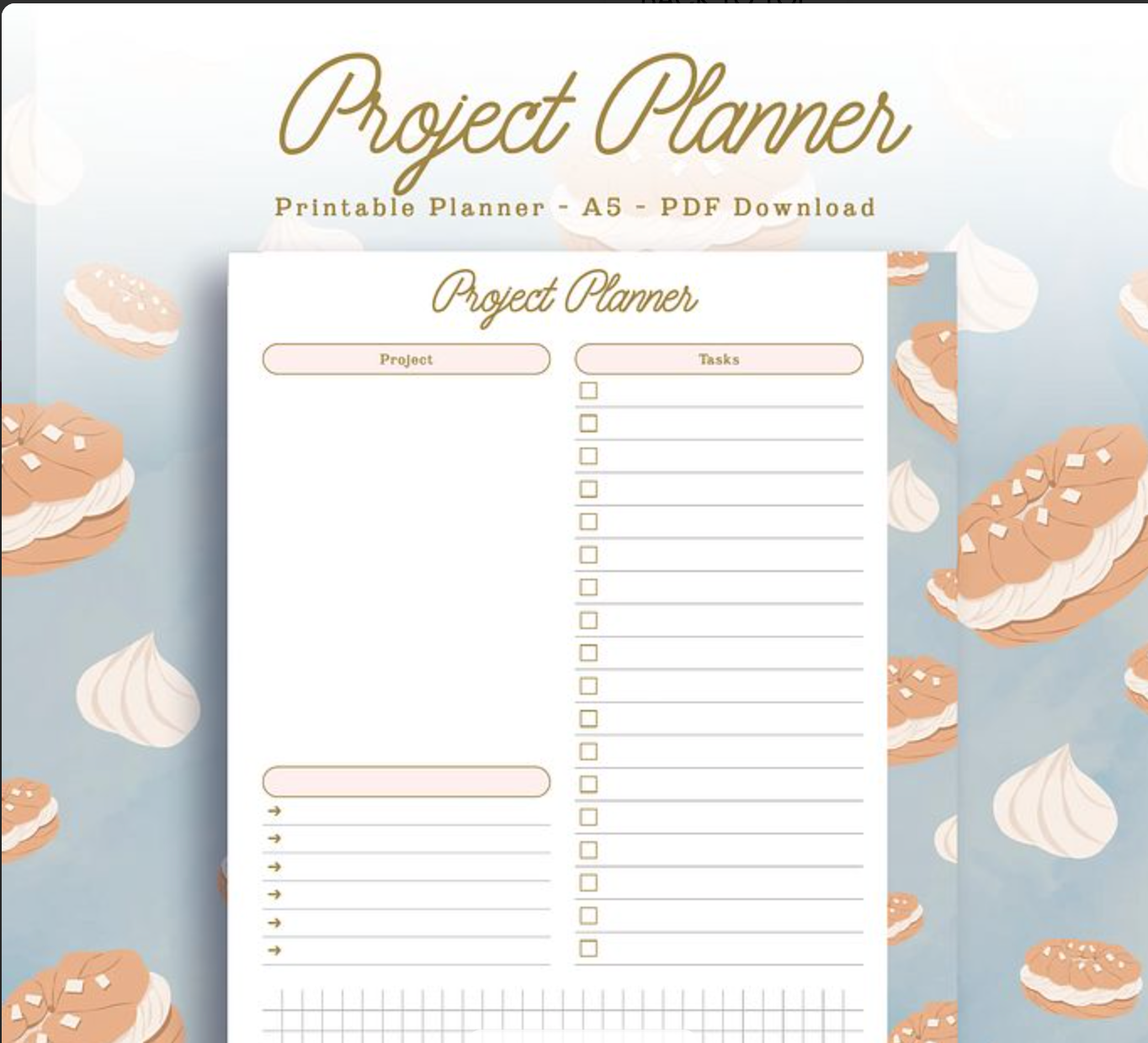 PLR PARIS THEMED PROJECT PLANNER, PROJECT PLANNER PLR PARIS THEME