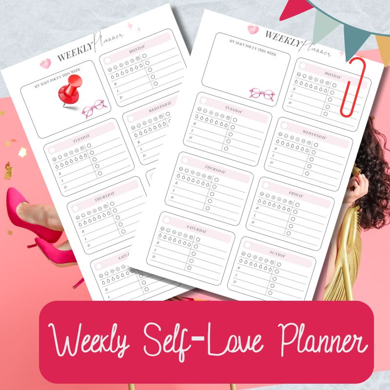 Weekly Self-Love Planner | Weekly Planner | Self-Love Planner PLR Weekly Planner