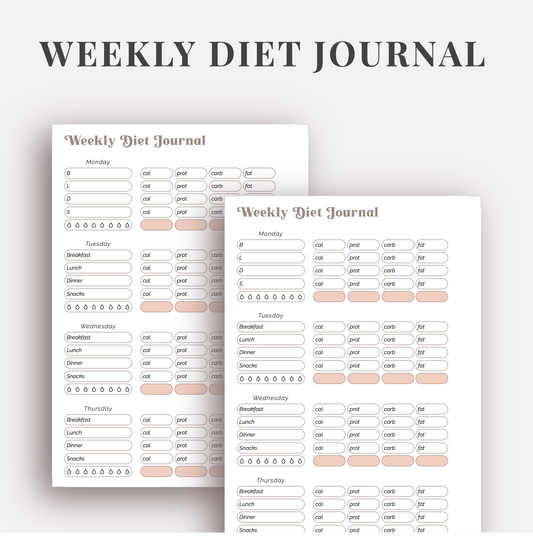 WEEKLY DIET JOURNAL | FITNESS WEEKLY DIET JOURNAL