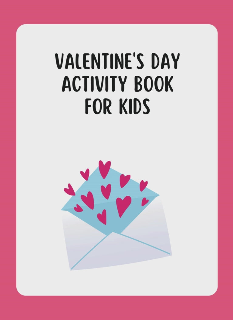 Valentine Activity Pages, Valentine’s Day Activity Pages, Children’s Activity Pages, Valentine Party Activity, Valentines Printable