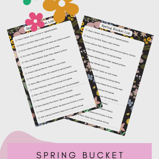 spring bucket printable list plr