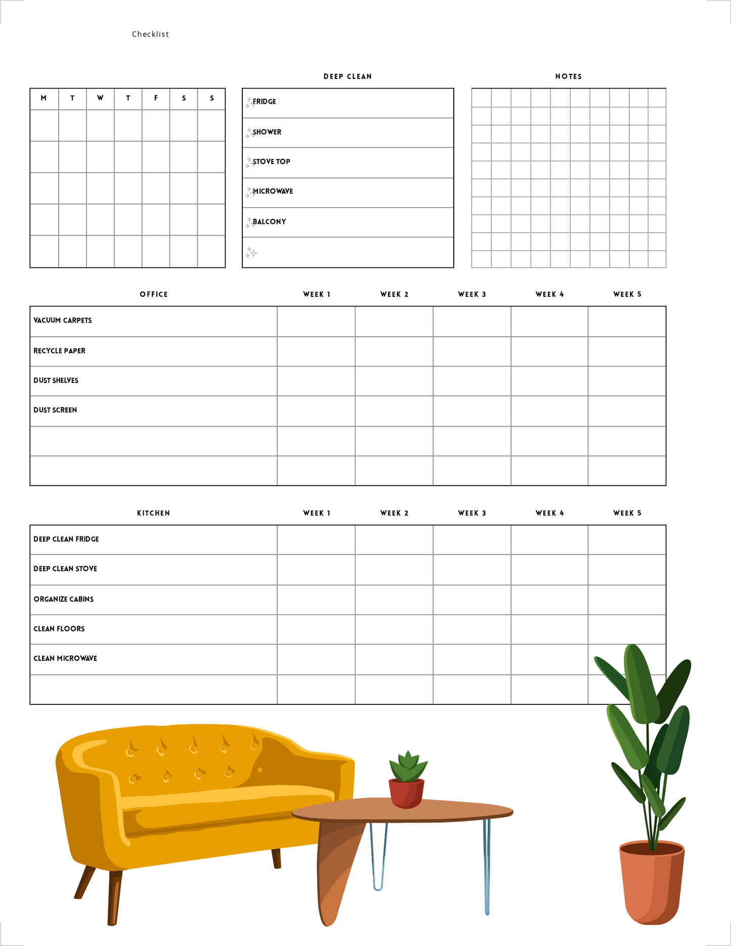 PLR Cleaning Checklist Printable | Spring Cleaning | House Cleaning