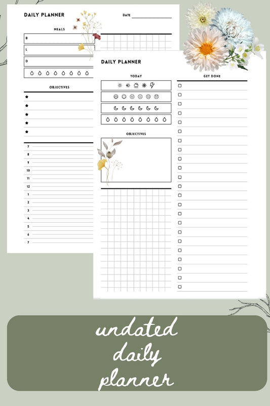 PLR Undated Daily Planner | PLR Undated Daily Planner