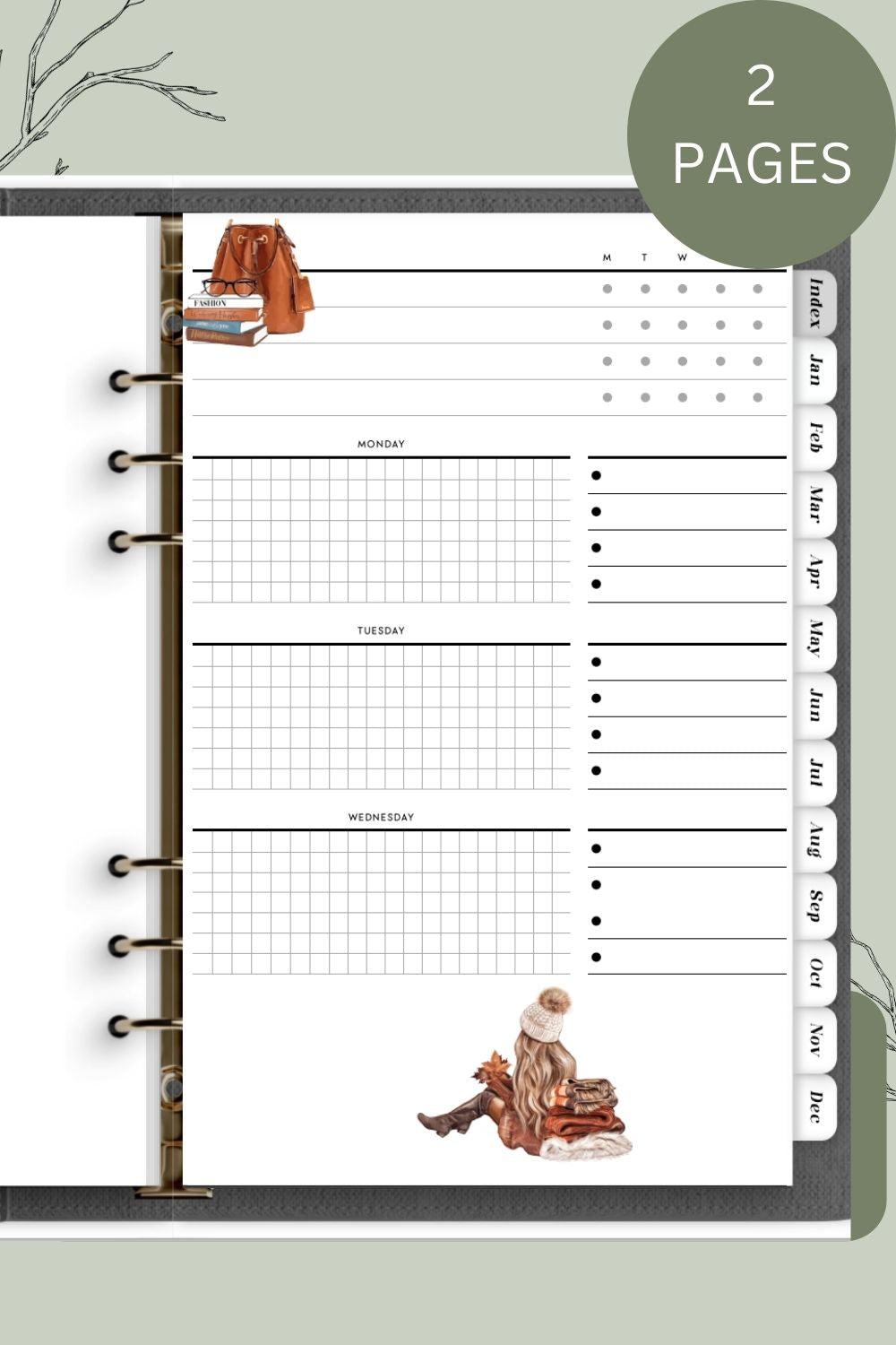 PLR Undated Daily Planner | PLR Undated Daily Planner | Undated Planner PLR