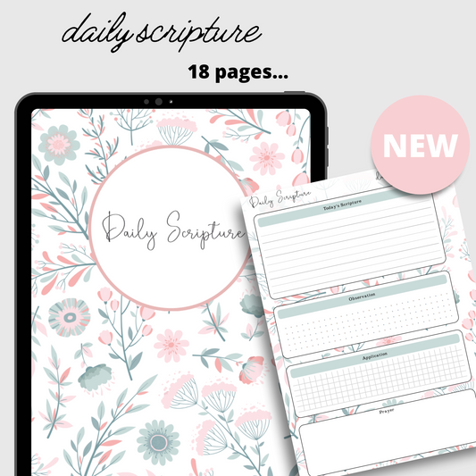 PLR Daily Scripture Planner | Devotional Planner | Christian Planner | Faith Planner| Undated Scripture Planner