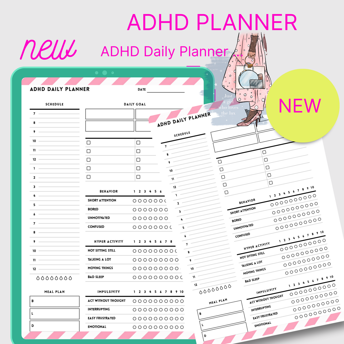 PLR ADHD PLANNER PRINTABLE | | PLR ADHD PLANNER PRINTABLE| PLR ADHD PLANNER PRINTABLE