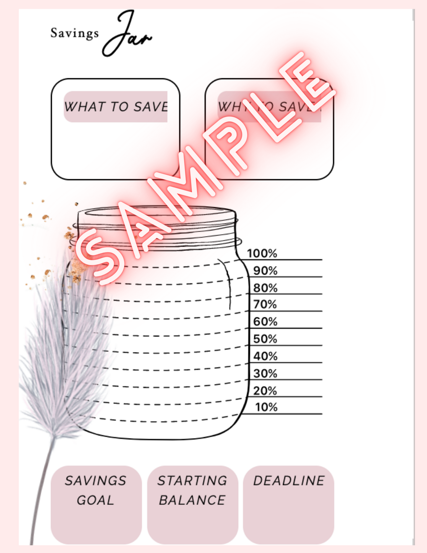 PLR Budget Jar | Budget Printable | Budget Printables