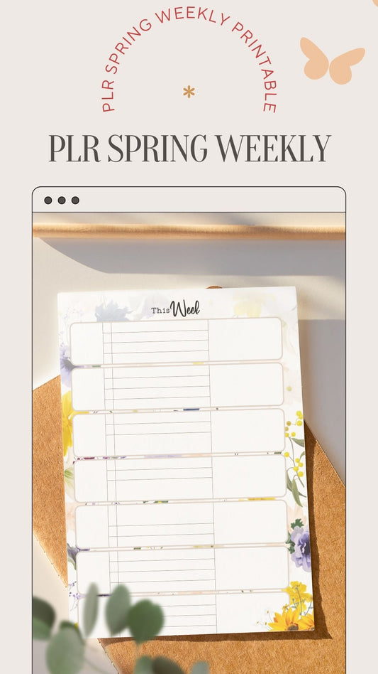 PLR Weekly Printable Spring Theme | Weekly Printable with Commercial Rights