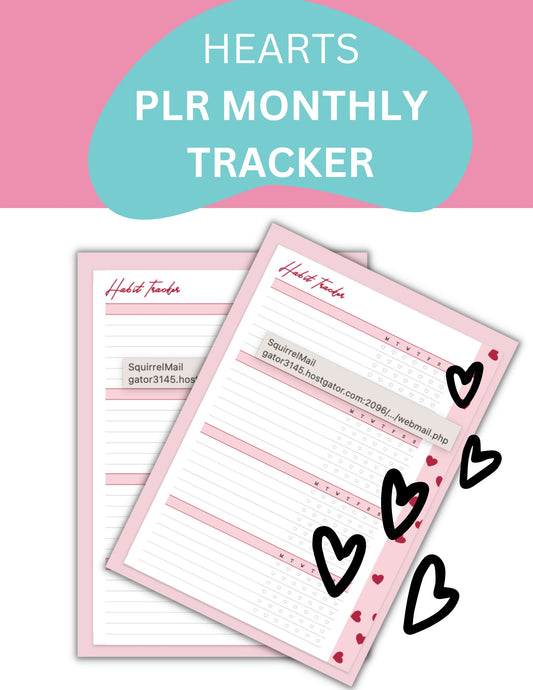 PLR Valentine Monthly Tracker | PLR Monthly Tracker | PLR Monthly Tracker Online