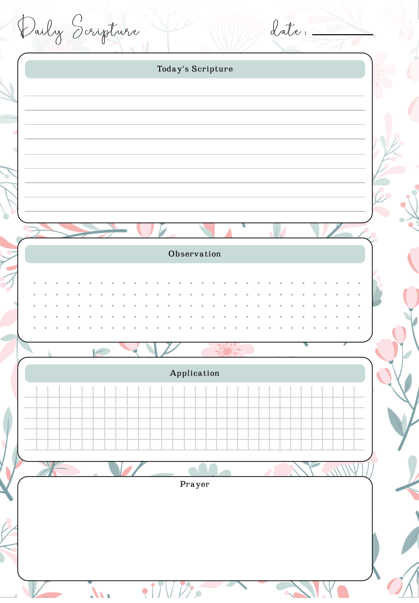 PLR Daily Scripture Planner | Devotional Planner | Christian Planner | Faith Planner| Undated Scripture Planner