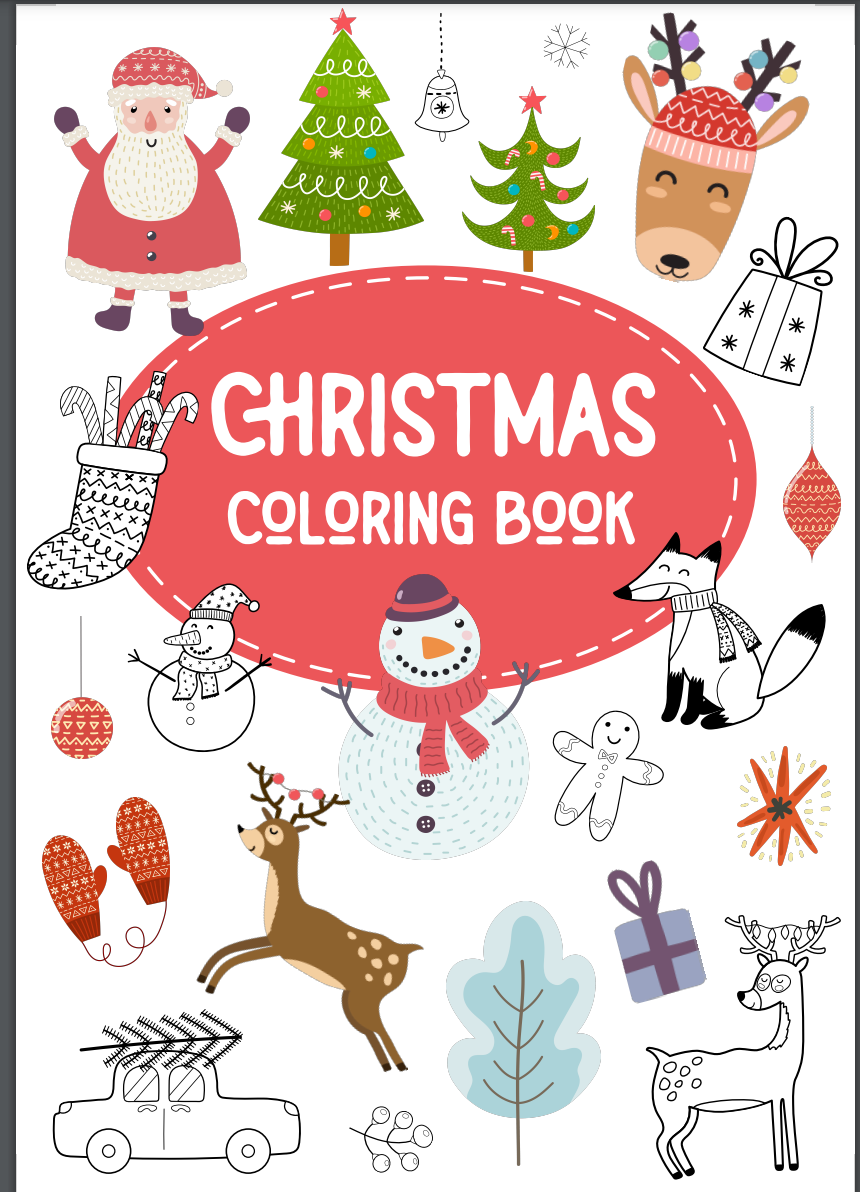 PLR Printable Christmas Coloring Pages | INSTANT DOWNLOAD 16 Pages | Christmas Kids Books | Kids Coloring Sheets | Holiday Activities for Kids