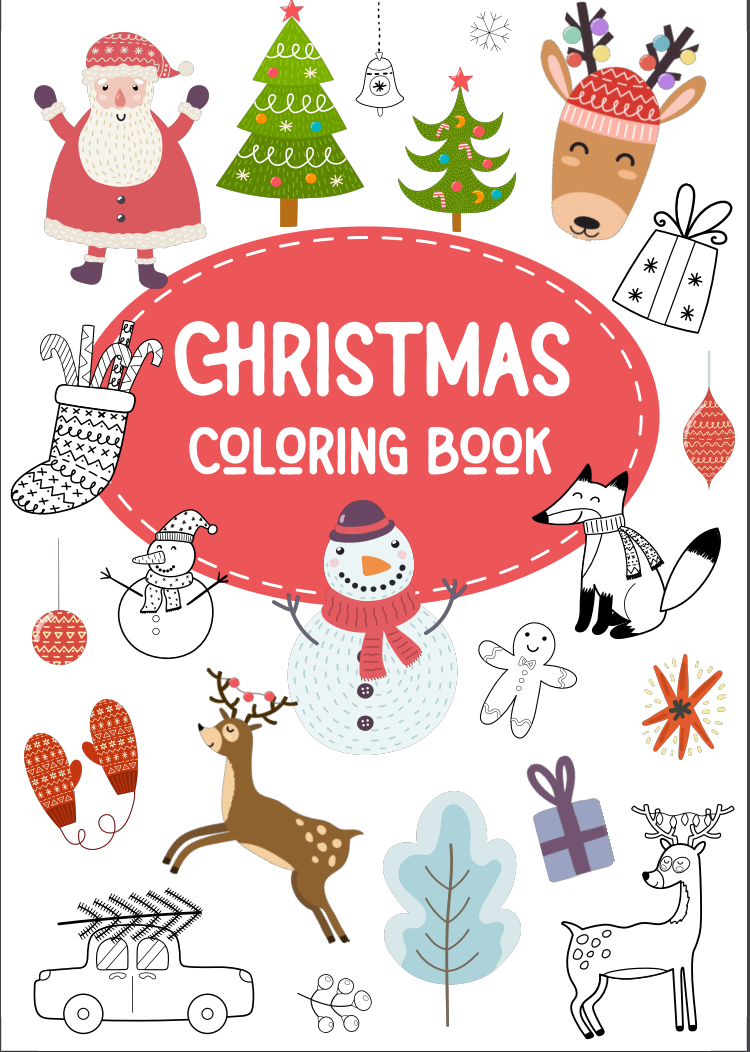 PLR Printable Christmas Coloring Pages | INSTANT DOWNLOAD 16 Pages | Christmas Kids Books | Kids Coloring Sheets | Holiday Activities for Kids