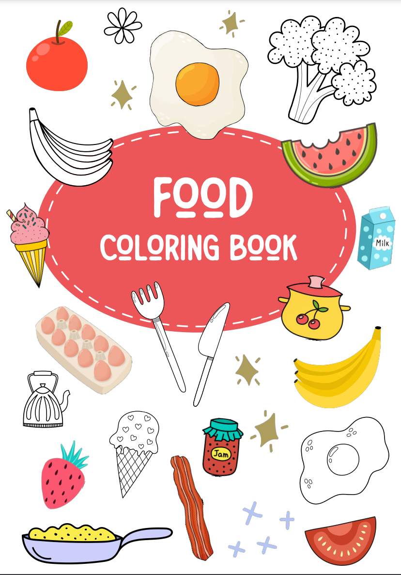 PLR Coloring Book Food | PLR Coloring Books | Commercial Use PLR Coloring Books