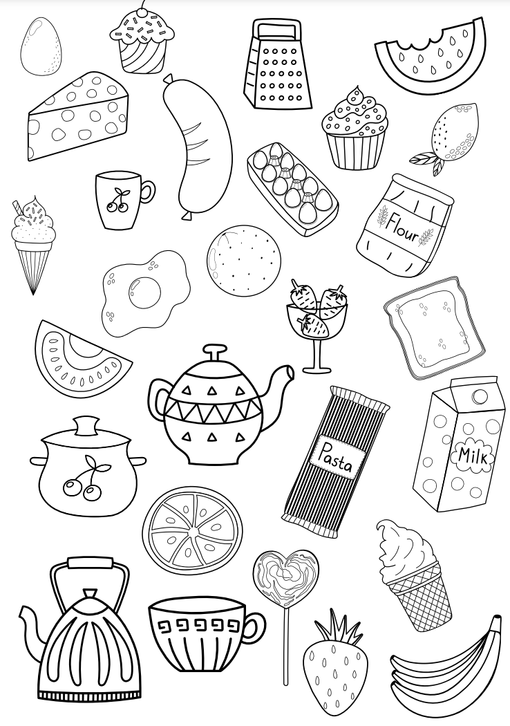 PLR Coloring Book Food | PLR Coloring Books | Commercial Use PLR Coloring Books