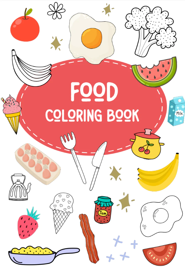 PLR Coloring Book Food | PLR Coloring Books | Commercial Use PLR Coloring Books