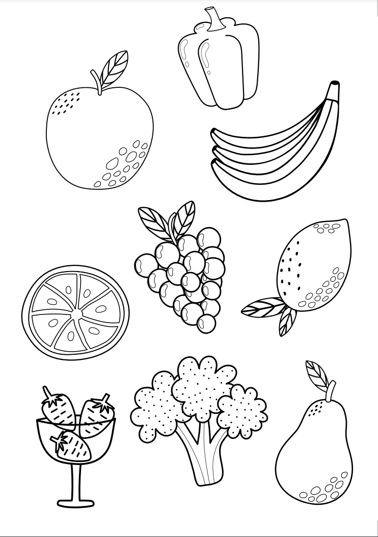 PLR Coloring Book Food | PLR Coloring Books | Commercial Use PLR Coloring Books