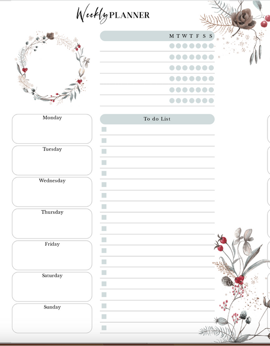 PLR WEEKLY PLANNER | Flowers PLR Weekly Planner